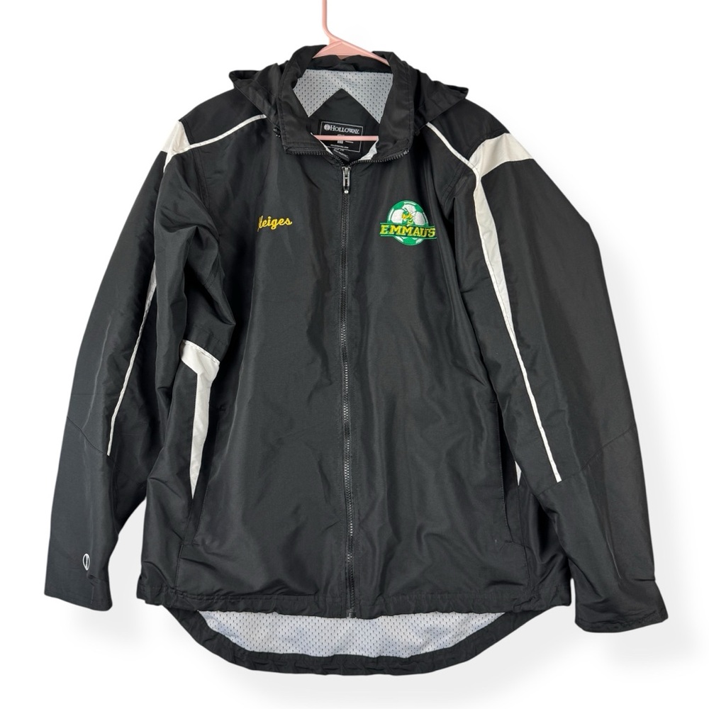 Holloway Jacket Adults M Medium Embroidered Emmaus Soccer Logo & Heiges Black‎
